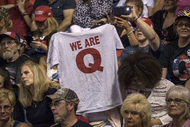 Durante un comizio del presidente statunitense Donald Trump a Wilkes-Barre, Pennsylvania, il 2 agosto 2018.  - Victor J. Blue, Bloomberg via Getty Images