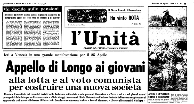 l'Unità, 26 aprile 1968
