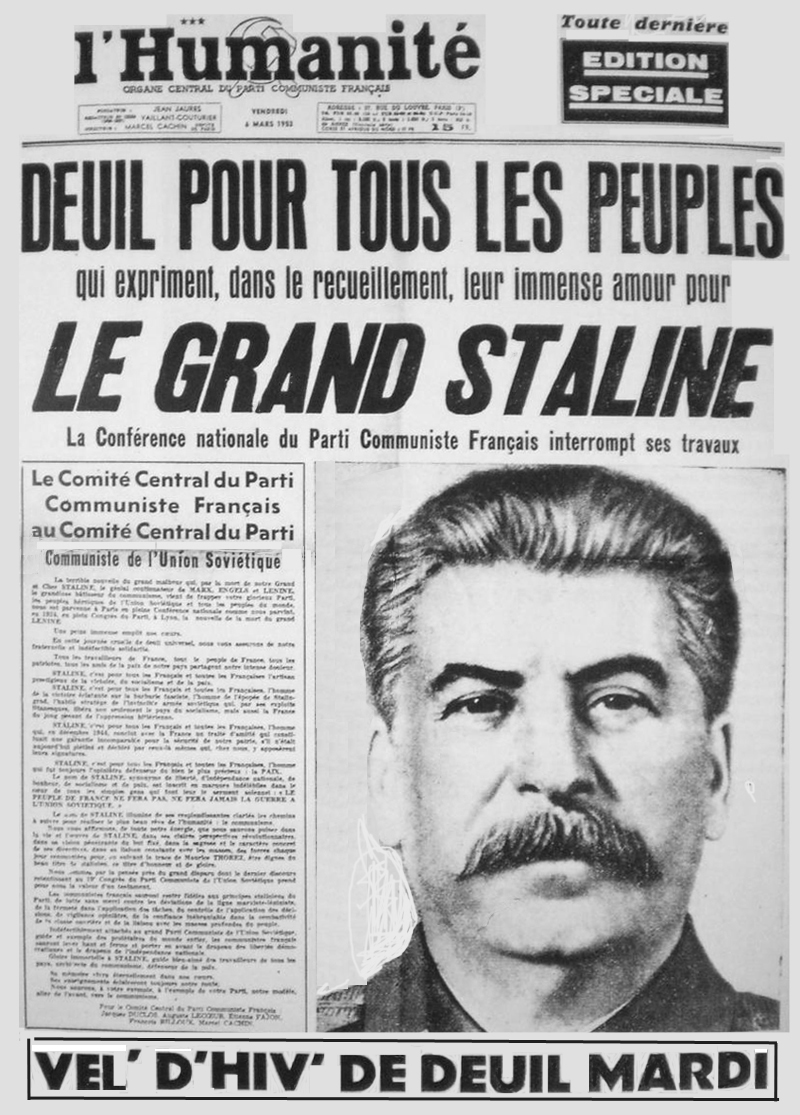 l'Humanité - morte di Stalin