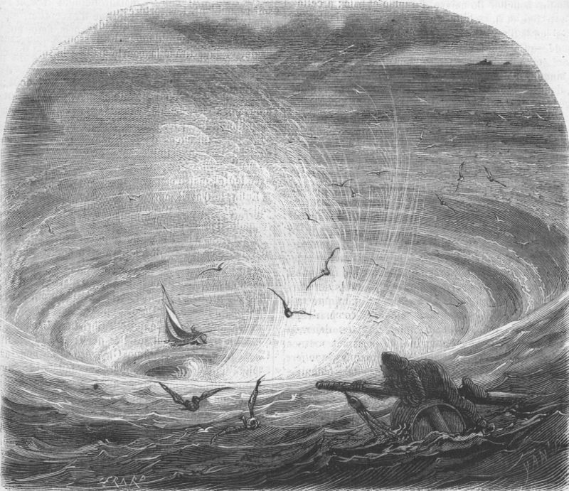 Jules Verne, Edgard Poe et ses oeuvres: Une descente dans le Maelström, 1862 - ill. di Yan' Dargent (Frederic Lix)